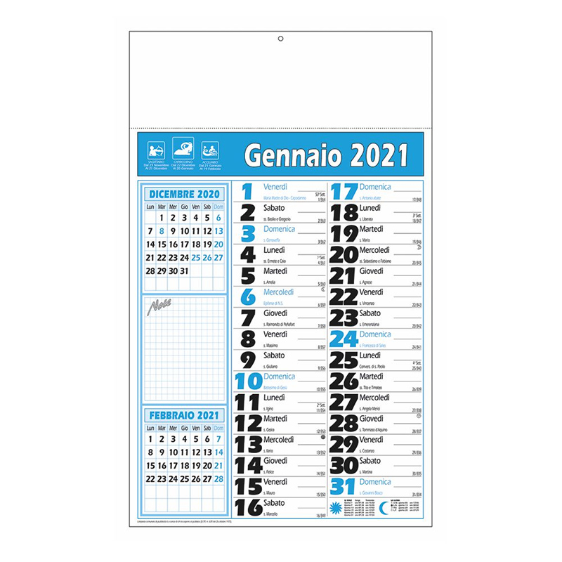 Calendario Notes 2021